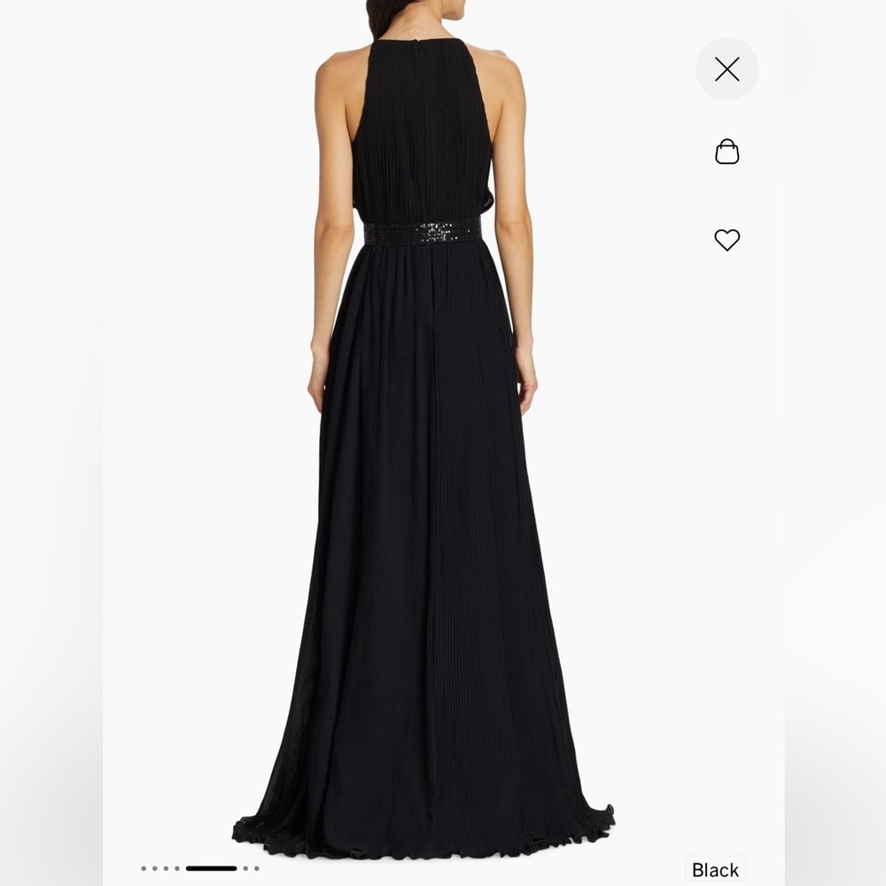 Badgley Mischka Pleated Sequin Ruffle Gown! - Picture 4 of 16